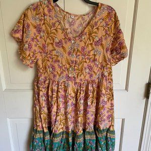 Colorful Short Sleeve Dress